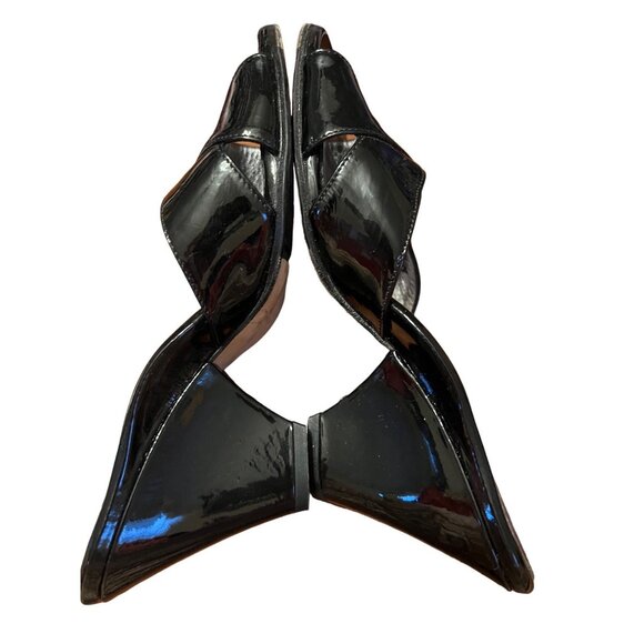 Taryn Rose women's black patent leather slip on, open toe sandals, 6.5M - Picture 4 of 9